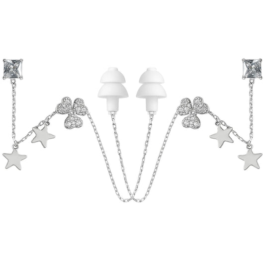 Earcuffs Oorbellen Voor Oordopjes (Ster) Zilverkleurig