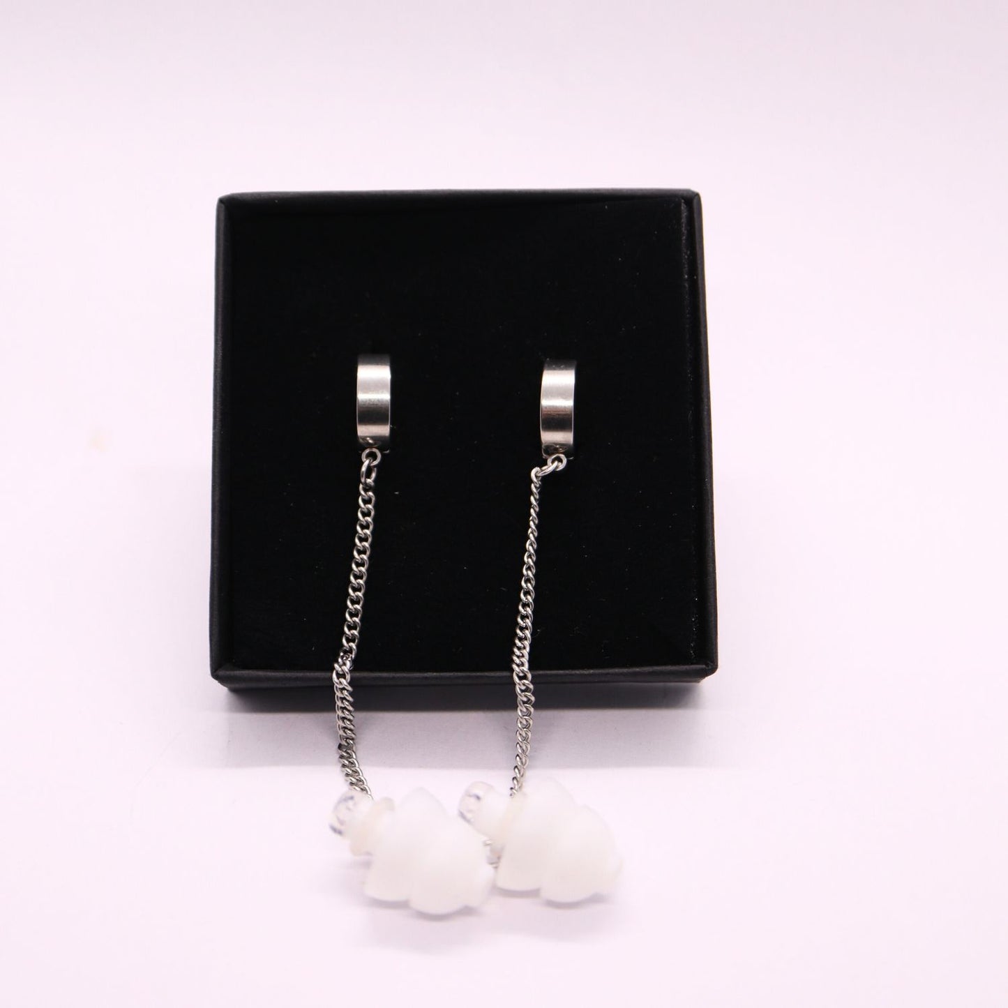 Earcuffs Voor Oordopjes Zilver RVS Sfeerbeeld