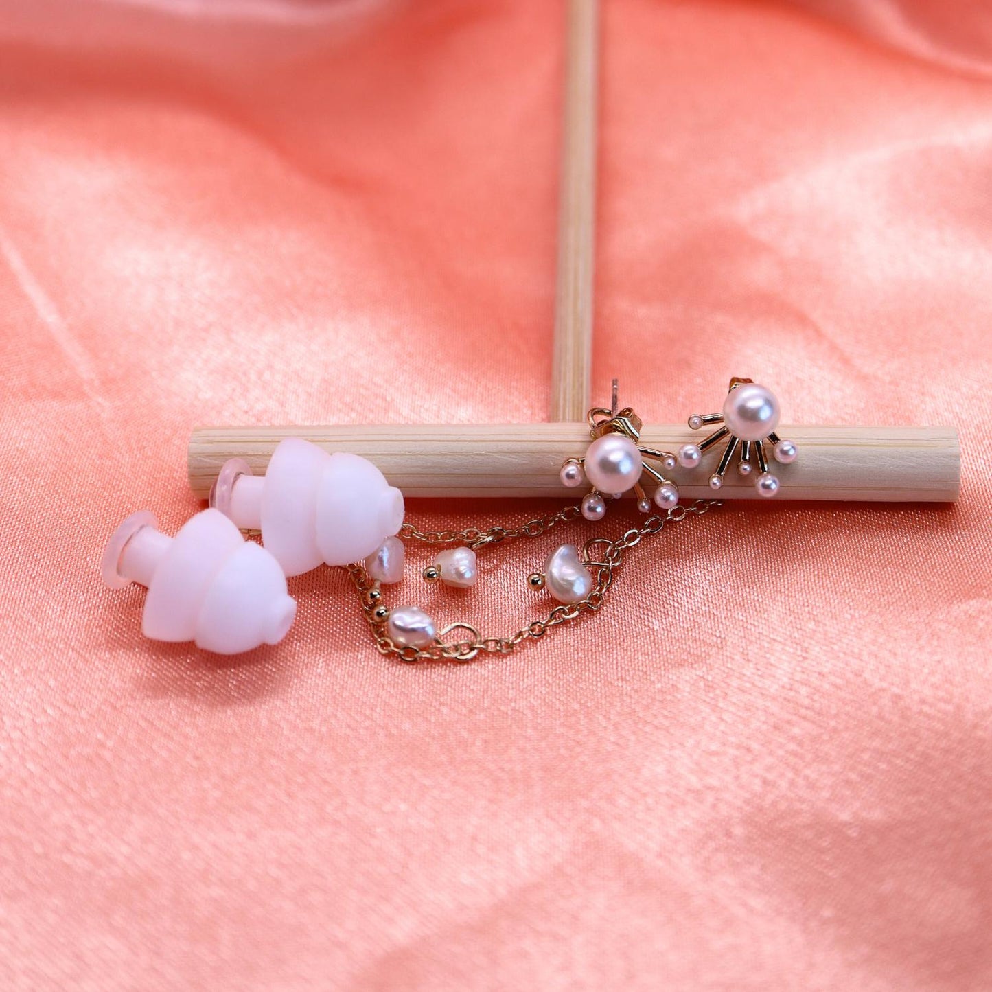 Oorbellen Voor Oordopjes (Parel) Goudkleurig Sfeerbeeld