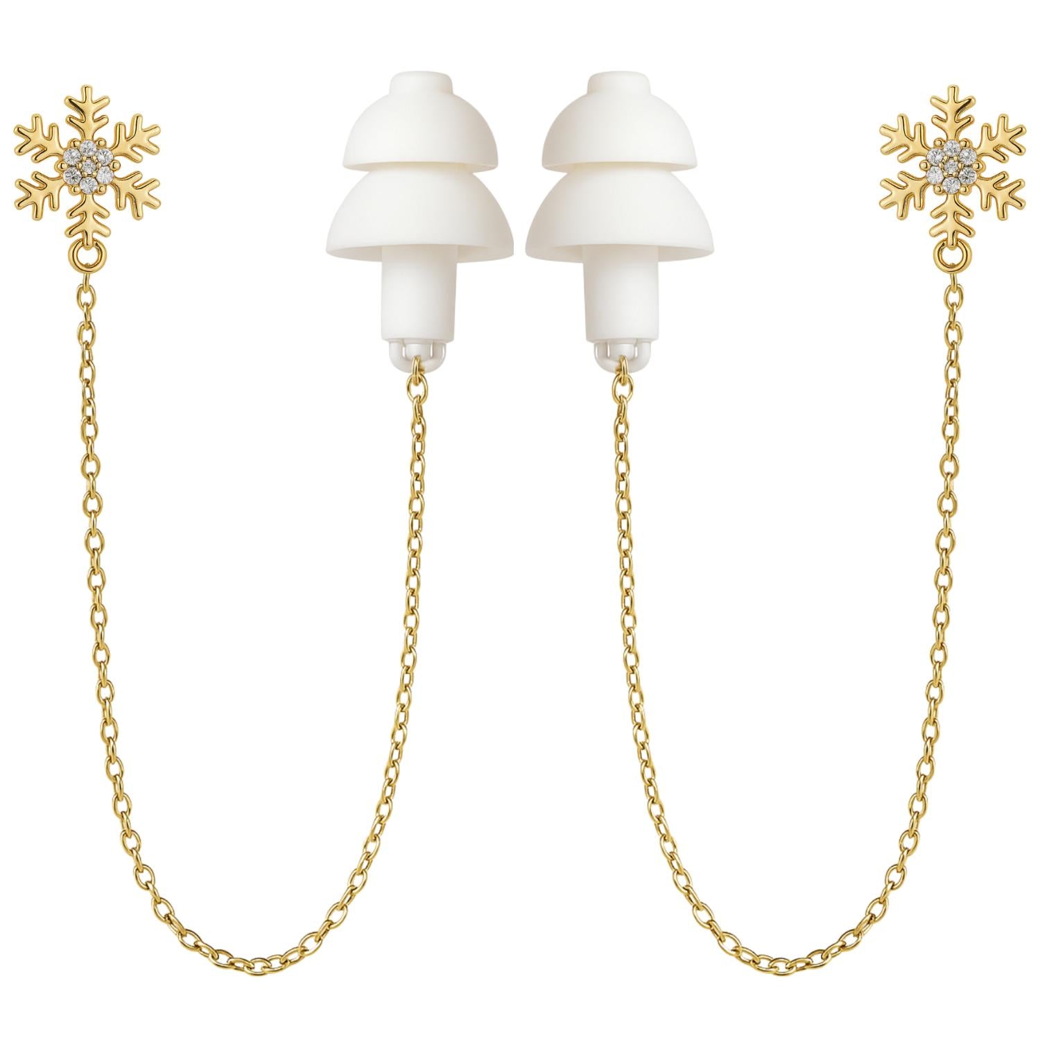 Oorbellen Voor Oordopjes (Sneeuwvlok) Goudkleurig