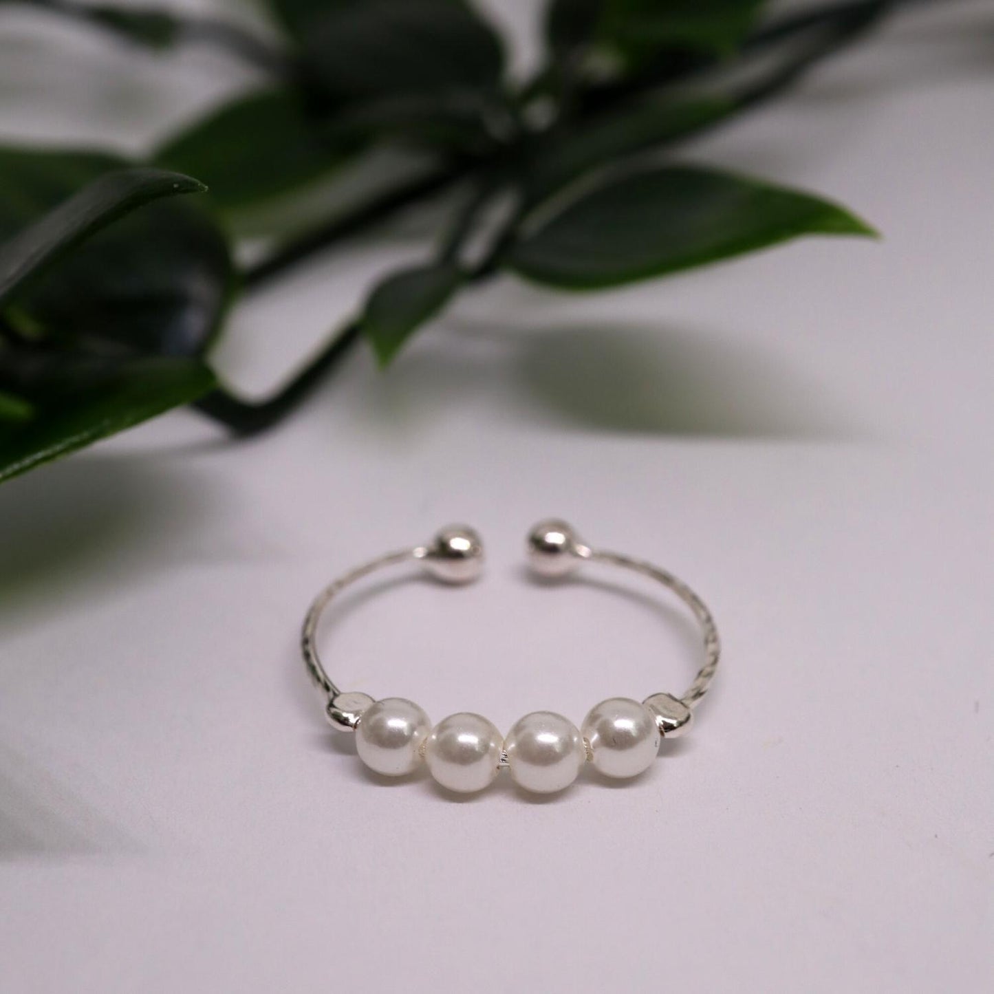 Anxiety Ring (parel) zilver 925 Sfeerbeeld