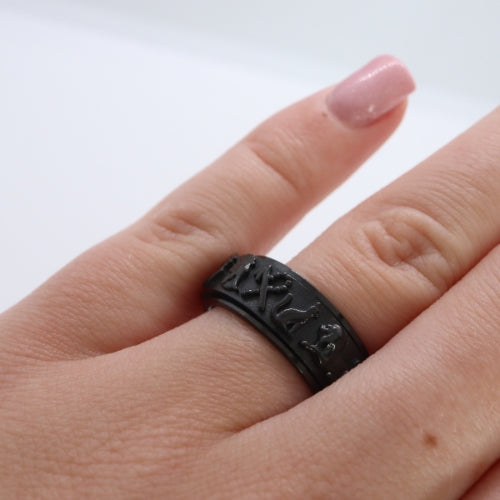 Anxiety ring (Egypte) Zwart om vinger