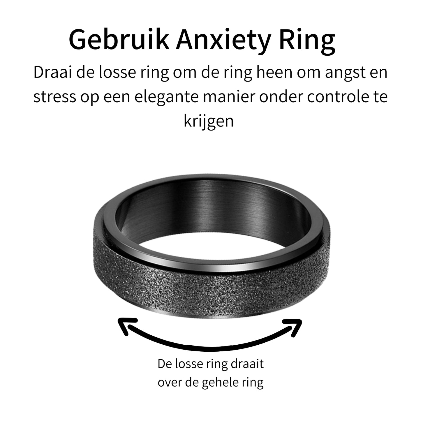 Anxiety ring (Glitter) Zwart Gebruik