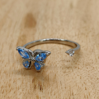 Anxiety Ring (Draairing Vlinder) Zilver plated koper
