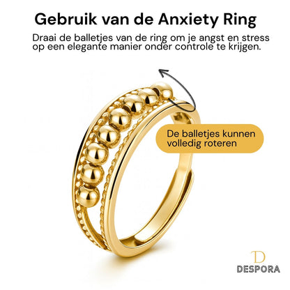 Anxiety Ring (Golf) zilver 925 Gold Plated Gebruik