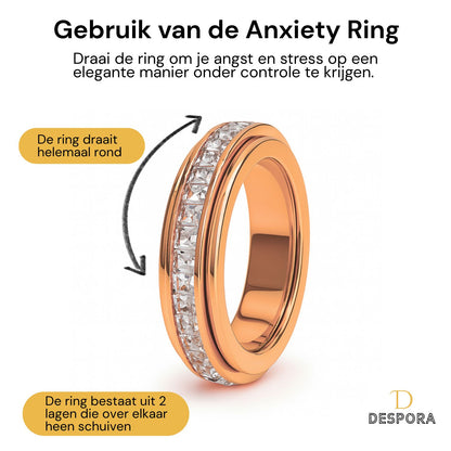 Anxiety Ring (Steentjes) Rosé goud gebruik