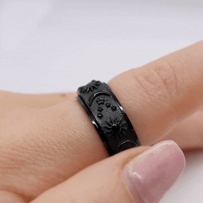 Anxiety Ring (zon maan) Zwart