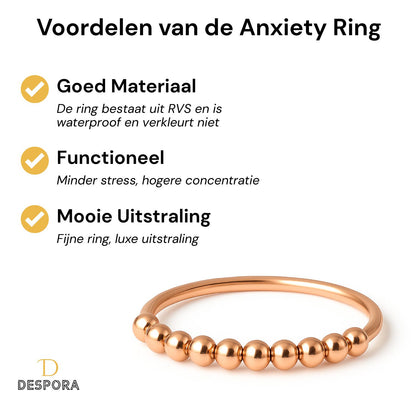 Anxiety Ring rosé goud kleurig (RVS) voordelen