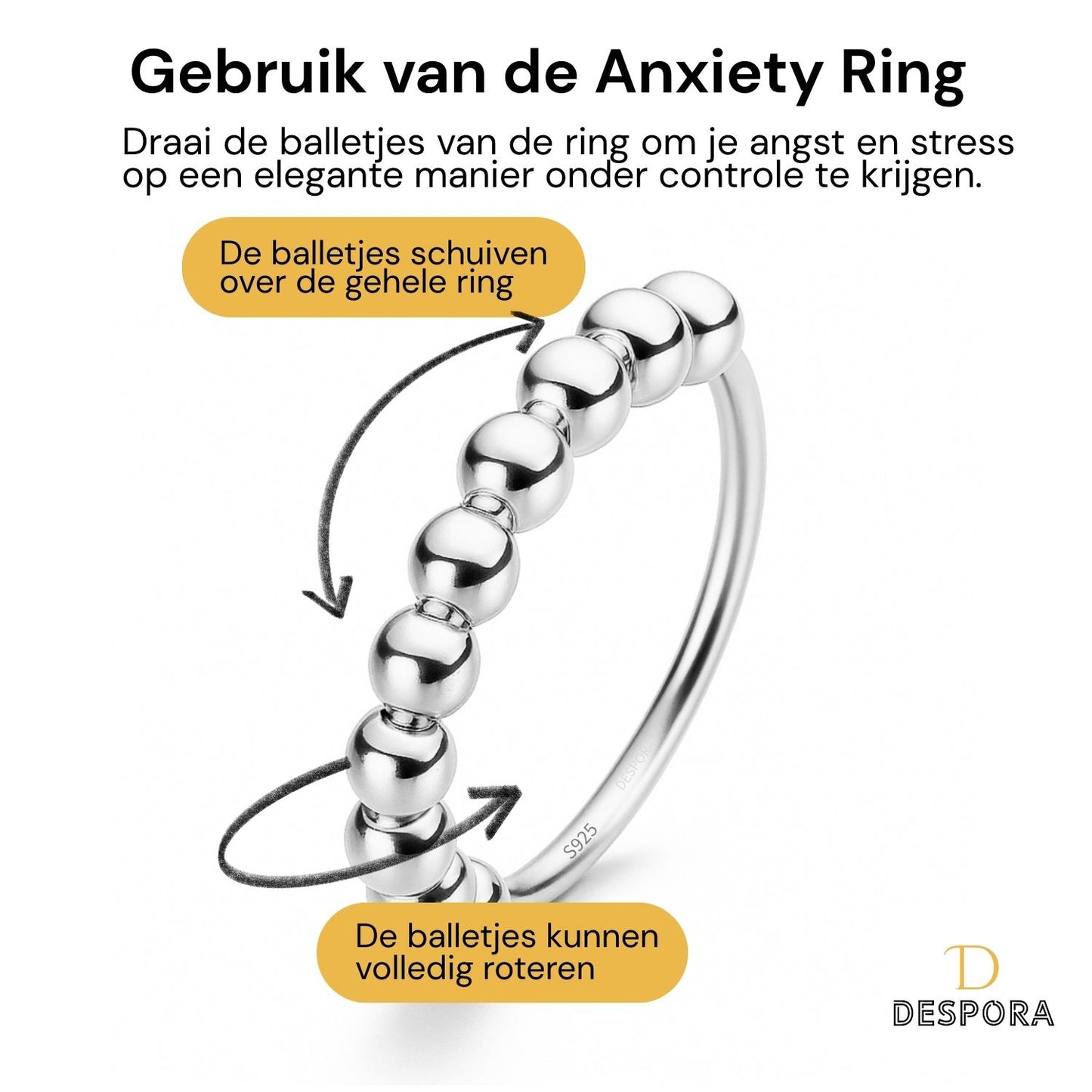 Anxiety Ring zilver 925 Gebruik