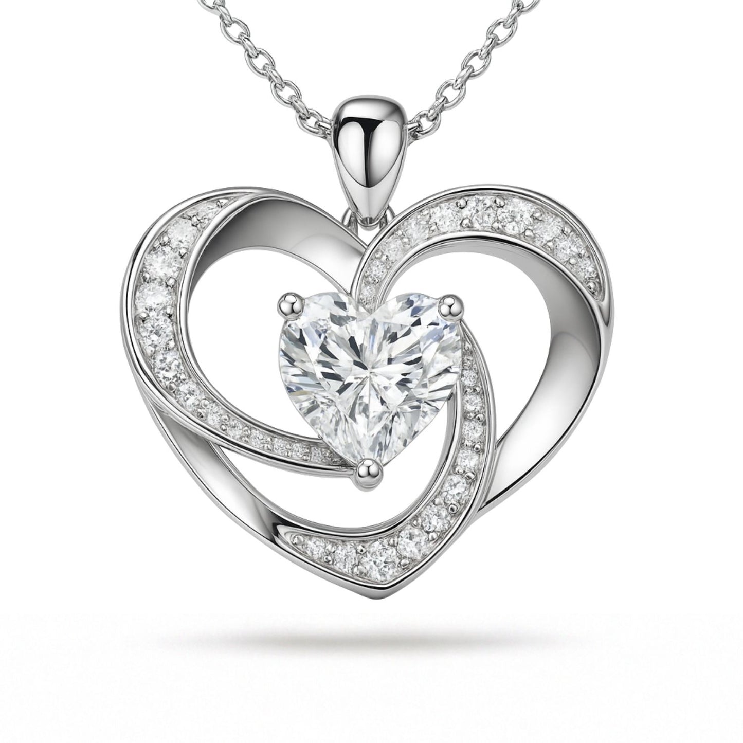 Hartjes ketting (Groot hart) Zilver 925