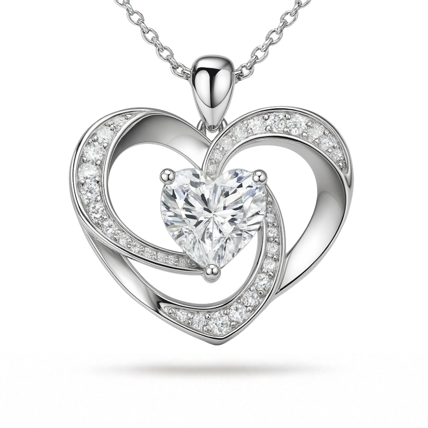 Hartjes ketting (Groot hart) Zilver 925