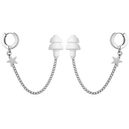 Oorbellen Voor Oordopjes (Ster) Zilver RVS