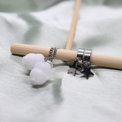 Oorbellen Voor Oordopjes (Ster) Zilver RVS