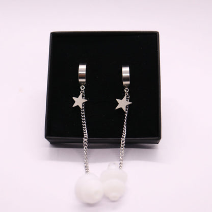 Oorbellen Voor Oordopjes (Ster) Zilver RVS