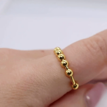 Anxiety Ring zilver 925 Gold Plated in beweging