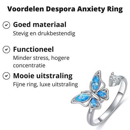 Anxiety Ring (Draairing Vlinder) Zilver plated koper voordelen