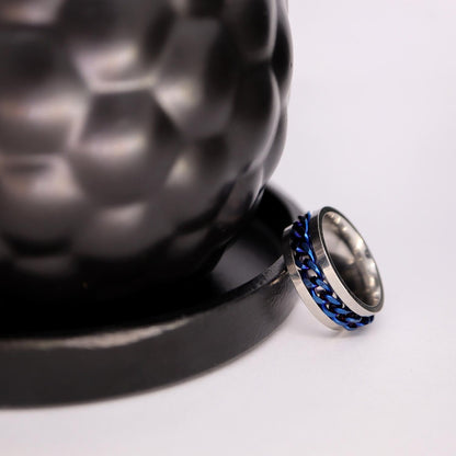 Anxiety Ring (Kettinkje) Blauwe ketting Sfeerbeeld