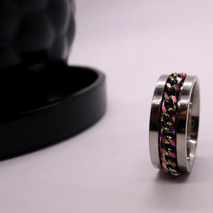 Anxiety Ring (Kettinkje) Regenboog ketting Sfeerbeeld