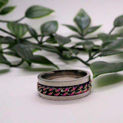 Anxiety Ring (Kettinkje) Regenboog ketting Sfeerbeeld