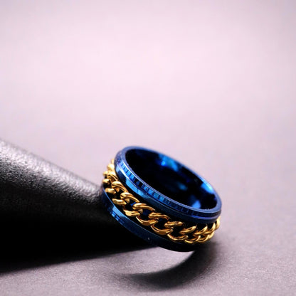 Anxiety Ring (ketting) Blauw-Goud sfeerafbeelding