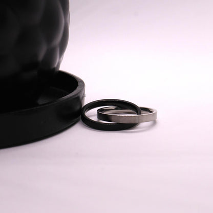 Anxiety Ring (twee ringen) Zwart-Zilver sfeerbeeld