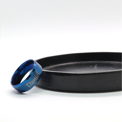 Graveerbare Ring Blauw Sfeerbeeld met gravering