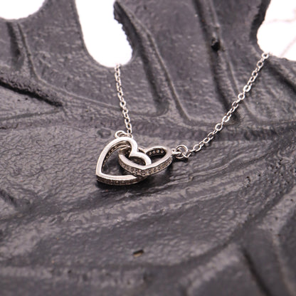 Hartjes ketting (2 hartjes) Zilver 925 Sfeerbeeld