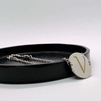 Unieke gepersonaliseerde armband met muntje Zilver Sfeerbeeld