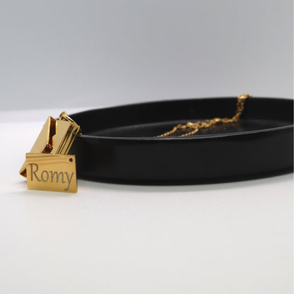 Unieke gepersonaliseerde ketting met envelop Goud Sfeerbeeld