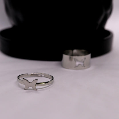 Butterfly Friendship Ring Silver